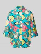 Christian Berg Woman Regular Fit Hemdbluse mit 3/4-Arm in Tuerkis, Grö...