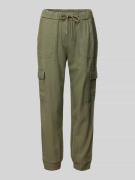 FREE/QUENT Tapered Fit Leinenhose mit Cargotaschen Modell 'Lava' in Ol...