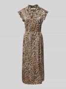 FREE/QUENT Midikleid mit Stehkragen Modell 'Baylin' in Beige, Größe S