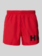 HUGO Badehose mit Label-Print Modell 'Makai' in Rot, Größe M
