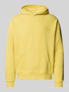 REVIEW Hoodie mit Label-Print in Pastellgelb, Größe L