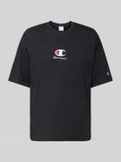 CHAMPION T-Shirt mit Label-Stitching in Black, Größe L