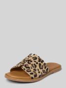 Tamaris Lederslides mit strukturierter Sohle in Beige, Größe 36