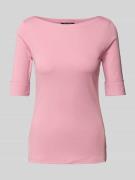 Lauren Ralph Lauren T-Shirt mit geripptem U-Boot-Ausschnitt Modell 'JU...