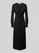 HUGO Midikleid mit Knotendetail Modell 'Koventi' in Black, Größe 32