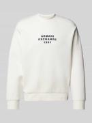 ARMANI EXCHANGE Sweatshirt mit Label-Stitching in Offwhite, Größe L