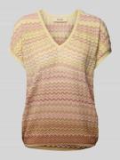 MOS MOSH Strickshirt mit V-Ausschnitt Modell 'Shani' in Rosa, Größe M
