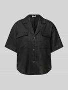Christian Berg Woman Loose Fit Hemdbluse aus reinem Leinen in Black, G...