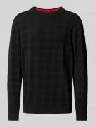 HUGO Strickpullover mit gerippten Abschlüssen Modell 'Sargyle' in Blac...