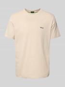 BOSS Green T-Shirt mit Label-Print in Beige, Größe L