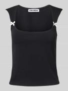 Review Tanktop mit Square-Neck-Ausschnitt in Black, Größe XS