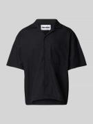 REVIEW Loose Fit Freizeithemd aus Baumwoll-Leinen-Mix in Black, Größe ...
