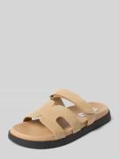 Steve Madden Lederslides mit Klettverschluss Modell 'MISSILE' in Taupe...