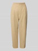 Jake*s Casual Tapered Fit Stoffhose mit Bundfalten in Sand, Größe 34