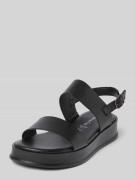 Tamaris Sandalen aus Leder mit Dornschließe in Black, Größe 36