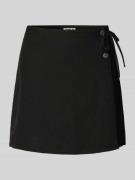 Only Ausgestellter Wickelrock Viskose-Leinen-Mix Modell 'CARO' in Blac...