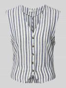 B.Young Leinenweste mit V-Ausschnitt Modell 'FALAKKA' in Bleu, Größe 4...