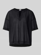 MM Relaxed Fit Bluse mit Tunikakragen Modell 'FIDATO' in Black, Größe ...