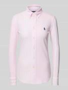 Polo Ralph Lauren Slim Fit Poloshirt mit Button-Down-Kragen in Rosa, G...