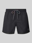 PAUL SMITH Badehose mit Label-Patch Modell 'ZEBRA' in Black, Größe L