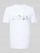 BOSS Green T-Shirt mit Logo-Print und Rundhalsausschnitt in Weiss, Grö...