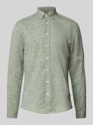 Lindbergh Regular Fit Freizeithemd aus Leinen-Baumwoll-Mix in Oliv, Gr...