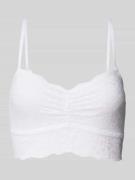 Snocks Bustier mit Spitze und verstellbaren Trägern in Weiss, Größe XS