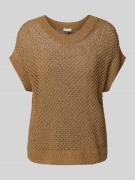 Milano Italy Strickshirt mit Rundhalsausschnitt in Camel, Größe S