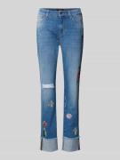 Marc Cain Slim Fit Jeans im 5-Pocket-Design in Blau Melange, Größe 42