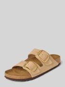 Birkenstock Sandaletten aus Leder mit Dornschließen in Beige, Größe 38