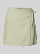 Only Ausgestellter Wickelrock Viskose-Leinen-Mix Modell 'CARO' in Oliv...