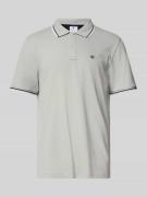 CHAMPION Regular Fit Poloshirt mit Logo-Stitching in Stein, Größe L