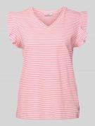 Marc O'Polo Denim T-Shirt mit Volantärmel in Pink, Größe S