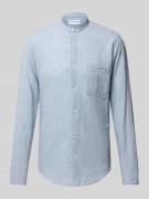 Lindbergh Regular Fit Freizeithemd aus Leinen-Baumwoll-Mix in Hellblau...