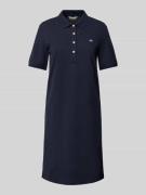 Gant Knielanges Polokleid mit Logo-Stitching in Marine, Größe M