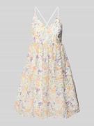 YAS Knielanges Kleid mit V-Ausschnitt Modell 'LEANNA' in Ecru, Größe 3...