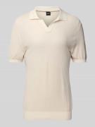 BOSS Poloshirt mit V-Ausschnitt Modell 'Januluca' in Weiss, Größe L