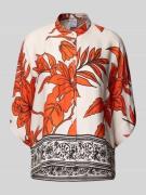 Emily Van den Bergh Relaxed Fit Bluse aus Viskose mit Stehkragen in Or...