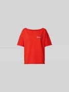 Juvia Oversized T-Shirt mit Label-Stitching in Rot, Größe L