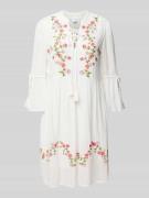 YAS Knielanges Tunikakleid mit Schnürung in Weiss, Größe 38