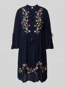 YAS Knielanges Tunikakleid mit Schnürung in Marine, Größe 38