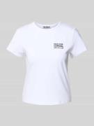 Review T-Shirt mit Statement-Print in Weiss, Größe L