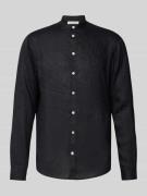 Casual Friday Slim Fit Freizeithemd aus Leinen Modell 'Anton' in Black...