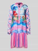 miss goodlife Knielanges Tunikakleid aus Viskose mit Knopfleiste in Pi...