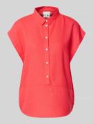 ICHI Regular Fit Bluse aus Leinen-Viskose-Mix mit Knopfleiste in Pink,...