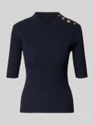 Ted Baker Strickshirt mit Zierkn&#xF6;pfen und 1/2-Arm in Marine, Gr&#xF6;&#xDF;e 34