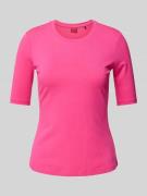 HUGO T-Shirt mit geripptem Rundhalsausschnitt Modell 'Darnelia' in Pin...