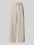 ICHI Stoffhose aus Leinen-Viskose-Mix Modell 'LINNO' in Offwhite, Größ...