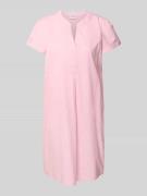 Jake*s Casual Knielanges Kleid mit V-Ausschnitt in Fuchsia, Größe 34