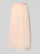 More & More A-Linien Plissee-Rock mit elastischem Bund in Hellrosa, Gr...
